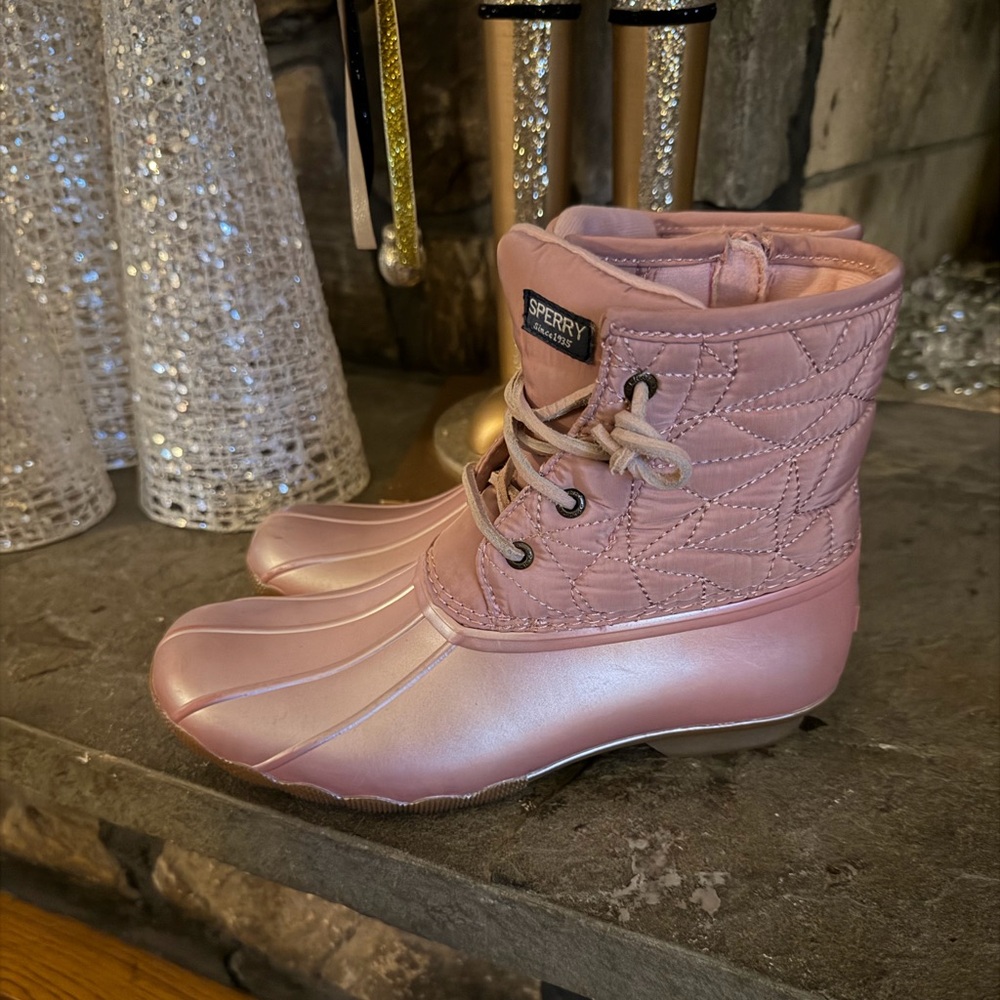 Sperry Kids Metallic Pink Quilted Boots